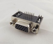 10x D-SUB VGA DB15 15 Pin 3 Rows Female Right Angle PCB Solder Connector Adapter picture