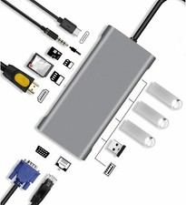 11 in 1 Expand Adapter,Multiport USB C Hub HD Fast Charging Multimedia Interface picture