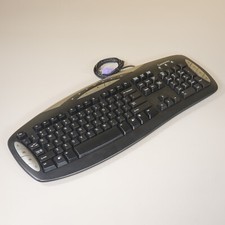 Gateway KB-0401 Black Silver Wired PS/2 Multimedia Keyboard Cleaned and Tested picture
