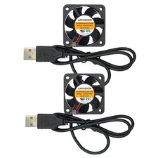 ANVISION 2-Pack 40mm x 10mm DC 5V USB Brushless Cooling Fan, Dual Ball Bearing picture