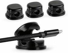 7mm Spring Cable Holder Clips, 3 Pack Desk Cord Organizer, Black picture