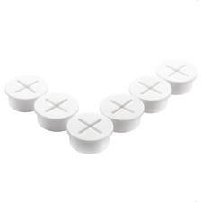 6 PCS Flexible Silicone Cable Cord Grommet 1 Inch White Grommets in Desk, Table, picture