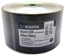 50-Pak Ridata Silver/BLACK 48X 80-Min CD-R's Shiny-Silver Top, BLACK Bottom picture