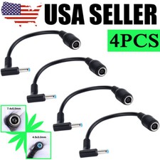 4pcs DC Power Charger Converter Adapter Cable 7.4mm To 4.5mm For HP Blue Tips picture