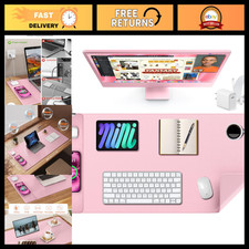 XXL Large Pink Leather Mouse Pad with 15W Wireless Charging - Desk Mat Accessory picture