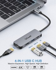 QGEEM USB C HUB, QGEEM 4-IN-1 USB C TO HDMI ADAPTER WITH 4K@30HZ,100W -  GRAY picture