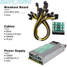 12pcs 6pin-to-8pin Cables HSTNS-PL11 1200W PSU Power Supply + Breakout Board picture