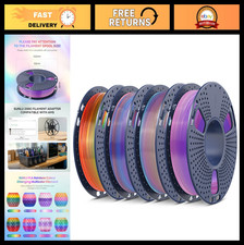 Multicolor Transparent Rainbow PLA Filament Bundle 1.75mm, 4 Pack, 0.25kg Spools picture