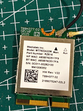 MediaTek MT7922A22M RZ616/T99H377.02 M.2 Wireless WiFi Card PCIe 2100 Mbps picture