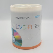 Memorex DVD+R 100 Pack Spindle 16X 4.7GB 120min Blank Printable Discs Sealed picture