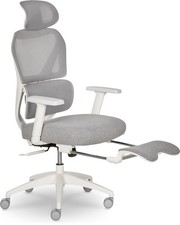 Massage Chair Heated Ergonomic Mesh Swivel Executive Light Gray Sharper Image picture