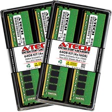 A-Tech 64GB 4x 16GB PC4-17000 Desktop DDR4 2133 MHz DIMM 288-Pin 2Rx8 Memory RAM picture