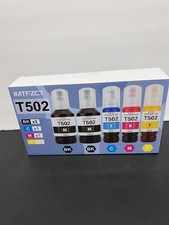 IMTFZCT T502 Compatible Ink Refill Bottles 5 Bottle Set BK CMY For Epson 502 NEW picture