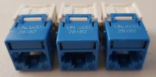 1 LOT OF 3 -  USED COMMSCOPE UNIPRISE UNJ600 CAT6 JACKS OUTLETS BLUE picture
