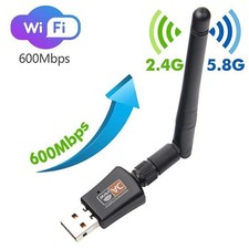 AC 600Mbps Dual Band 2.4/5Ghz Wireless USB WiFi Network Adapter w/Antenna 802.11 picture