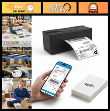 Bluetooth 4x6 Thermal Shipping Label Printer - Wireless, Compact, Fast Printing picture
