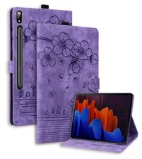 Dteck Case for Samsung Galaxy Tab S9 FE+ Plus 5G Tablet Case Folio Flowers Cat picture