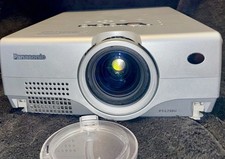 Panasonic PT-L735U Projector Bundle W/ Original Remote Lens Cap Case Cables⁠ picture
