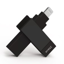 iXflash MFi 256 GB iPhone Flash Drive USB A & Lightning iPhone iPad PC MAC Black picture