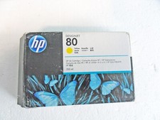 NOS Sealed Box  HP 80 DesignJet Yellow c4848a Ink Cartridge 350ml Free US Ship picture