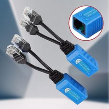 1 Pair RJ45 Ethernet Cable Combiner / Splitter POE 2i-n-1 CAT6/5e Data Adapters- picture