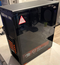 iBUYPOWER VCT Americas Gaming PC Case Tempered Glass Mid Tower Black Orange picture