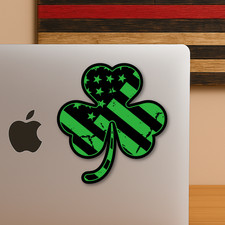 American Flag Clover Sticker - Irish Shamrock Decal for Laptops & Tumblers picture