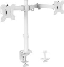 VIVO Dual Monitor Desk Mount White STAND-V002W Full Motion Adjustable picture