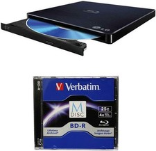 LG 6X WP50NB40 External Portable Blu-ray Burner in Retail Box Bundle with 25G... picture