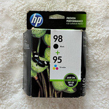 HP Genuine Original 95 Tri-Color & 98 Black Inkjet Ink Cartridges Combo picture