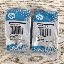 Lot of 2 Genuine HP 63 Tri-color Ink Cartridges New Sealed F6U61A Color Ink picture