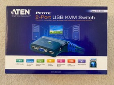 ATEN PETITE 2-PORT USB KVM SWITCH CS-62U 1.8m VIDEO AUDIO CABLE NIB  picture
