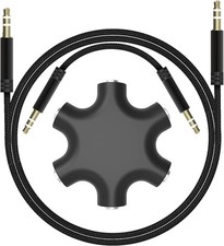 3.5mm Multi Headphone Audio Splitter 5-Jack Female Connector Adapter black  picture