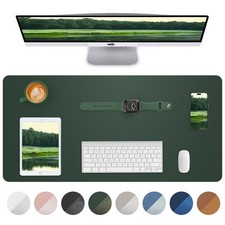 Dark Green Ultra Thin Waterproof PU Leather NonSlip Desk Mat 23.6x13 Inch picture