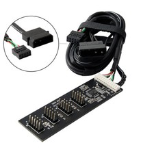 CABLECY Adapter Port Multilier USB 2.0 9pin 1 to 4 Header HUB with IDE 5V Power picture