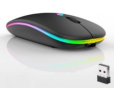 Guiheng Wireless Bluetooth Mouse,LED Dual Mode Rechargeable Silent Slim Laptop M picture