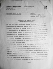 [Artificial Intelligence] 1987 McGraw-Hill KnowledgePro marketing Press Release picture