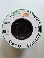 Monoprice Cat6 Ethernet Bulk Cable 250ft Blue Stranded 24AWG UTP 550MHz CM picture