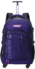 AOKING 20/22″Water Resistant Rolling Wheeled Backpack Laptop 22 Inch, Purple picture