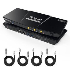 TESmart Dual Monitor USB-C KVM Switch 4K@60Hz for 2 Laptops MST, EDID, USB 3.0 picture