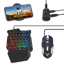 Half Hand Gaming Keyboard and Mouse Combo 35 Keys PUBG Wired Mechanical RGB B... picture