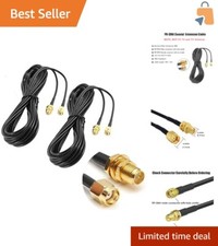 2-Pack 33ft WiFi Antenna Extension Cable RP-SMA - Enhance Your Network picture