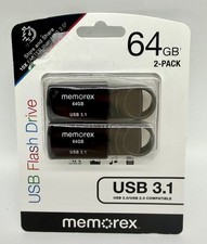 Memorex 64GB USB-3.1 4K Ultra HD USB Flash Drive 2 Pack Black picture