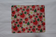 Strawberry & Flowers Mouse Pad | Pink | Handmade | Non-Slip | NEW picture