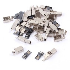 15 Pcs Mini USB 5 Pins Male Connector Port w Metal Cover Set picture