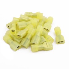 20Pcs 12-10AWG Wire Insulated 6.3mm Female Spade Crimp Terminal Connector Yellow picture