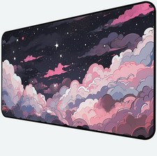 Kawaii Anime Desk Mat, Pink Purple Cloud Large Pad, Large Gaming Computer Key... picture