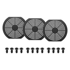 3Pcs 170mm Fan Filter Grill Plastic Ventilation Grill Cover with Screws, Black picture