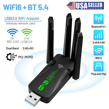 USB Wireless WIFI 6 Bluetooth 5.4 Adapter Long Range Dongle Dual Band Network picture
