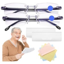 2Pcs Anti-Blue Light Presbyopia Glasses Auto Zoom Smart Look Far and Near for... picture